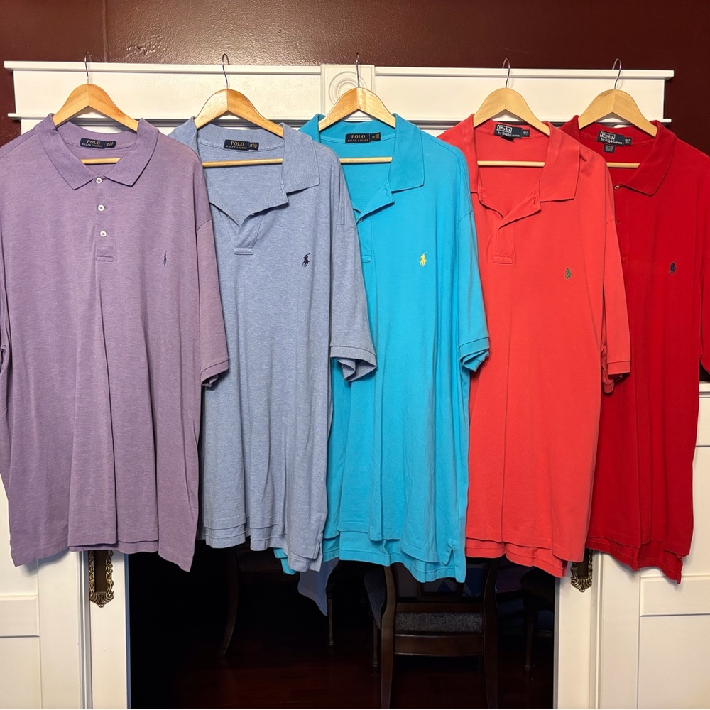 Ralph Lauren Men's Polo Shirts - Purple, Blue, Red 3Xl